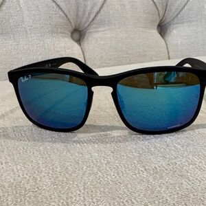 Ray-Ban CHROMANCE Black and Blue Sunglasses.